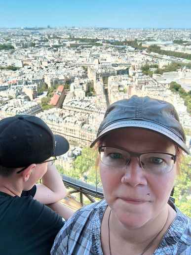 Aussicht aus der zweiten Etage von oben