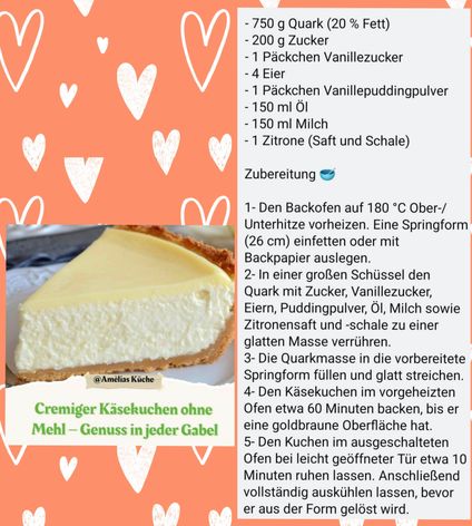 KÄSEKUCHEN OHNE MEHL