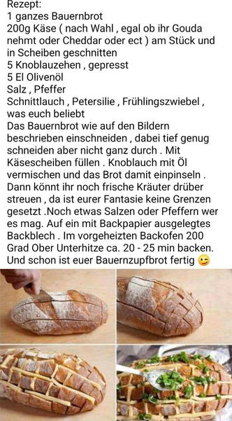 BAUERNBROT MIT KÄSE GEFÜLLT