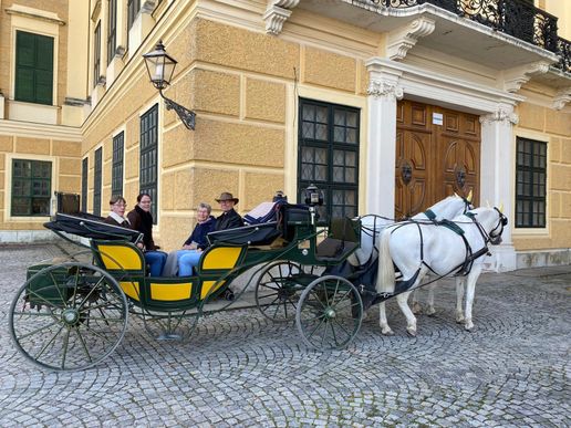 Wir haben uns eine Kutschfahrt durch den Schlosspark gegönnt 🐴